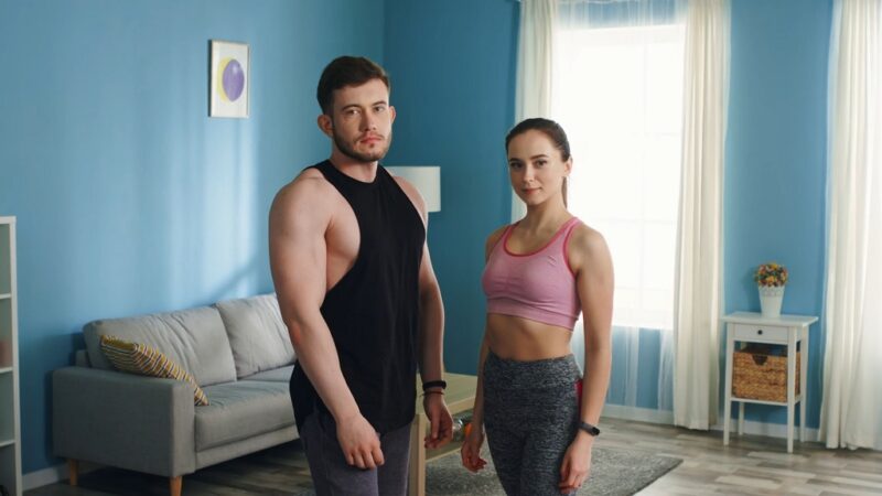 The guy and the girl are showing the results of the challenge