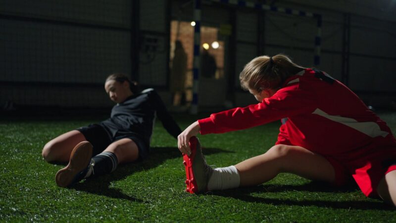 Women training football