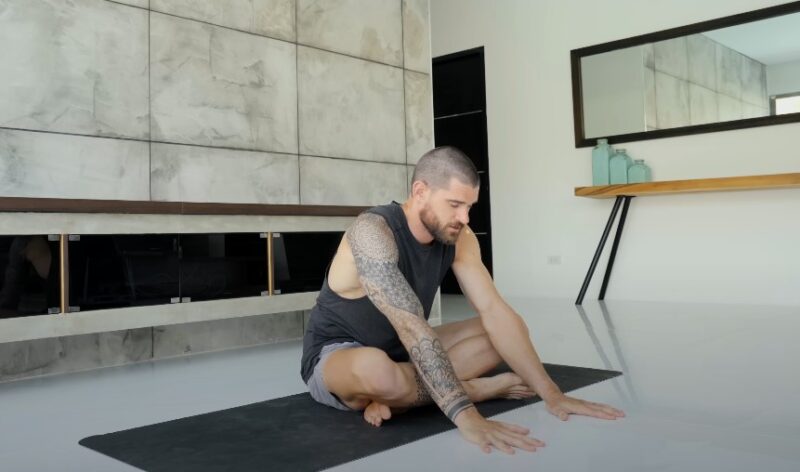 Man doing meditation indoor