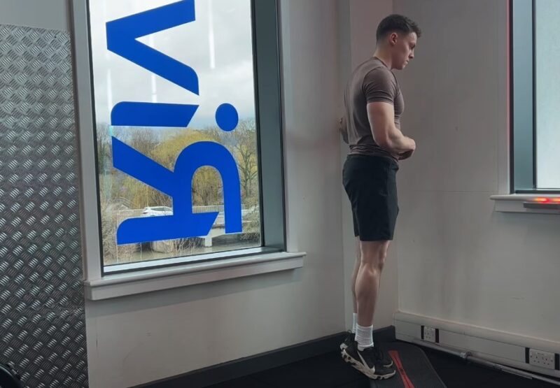 Man performing calf raises