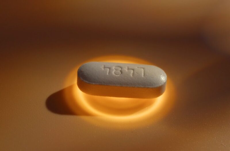 Close up photo of a vitamin pill