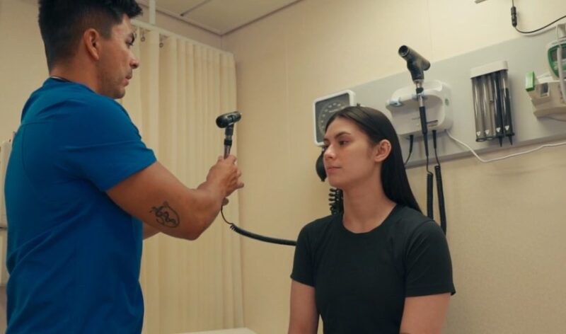 Woman on a physical health check-up